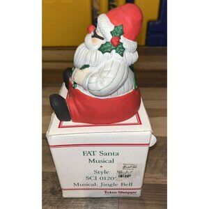 VINTAGE FAT SANTA MUSICAL FIGURE~TRIM SHOPPE~JINGLE BELLS~IOB~SCI01205